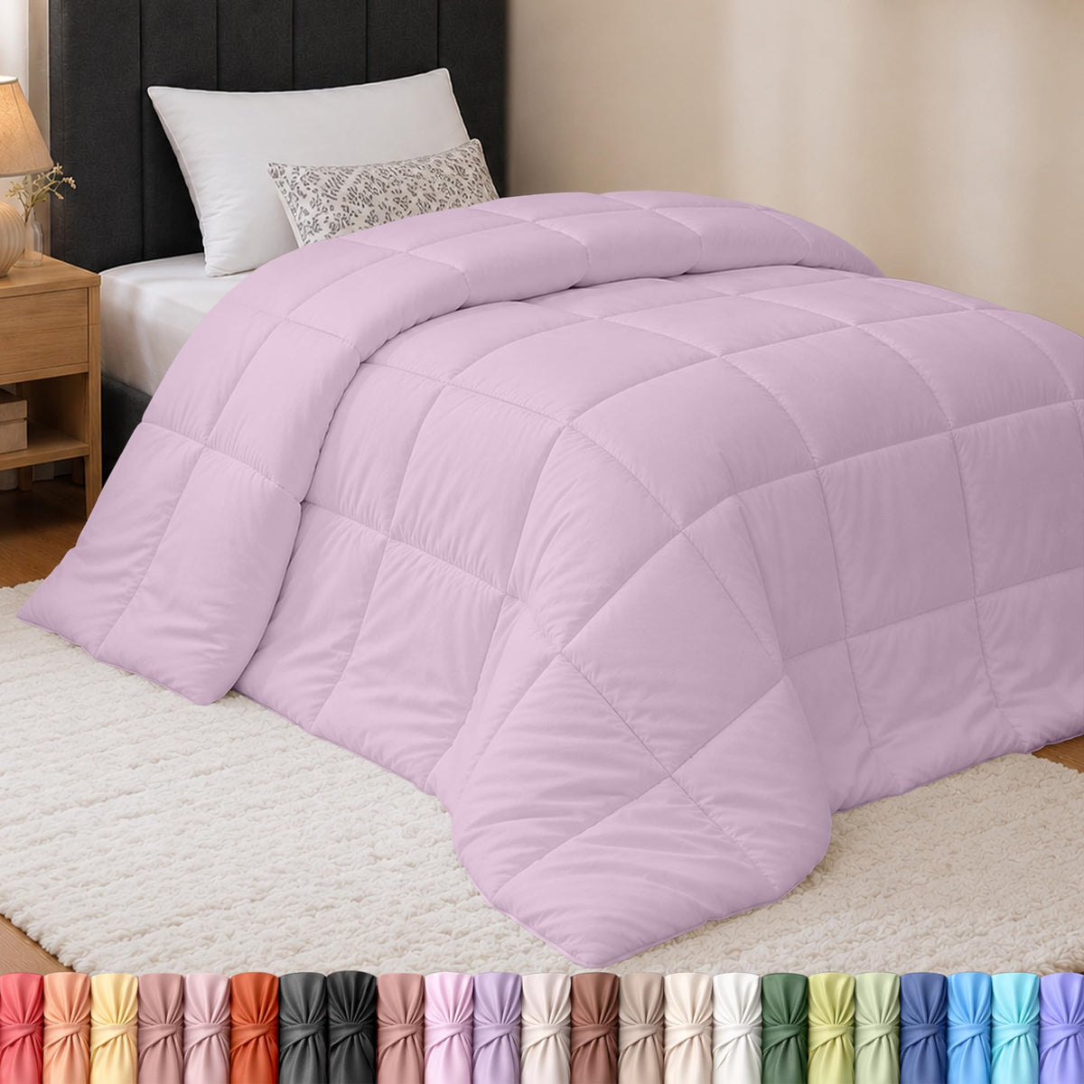 Utopia Bedding Queen Comforter, Duvet Insert, Black, 88 x 88 Inches