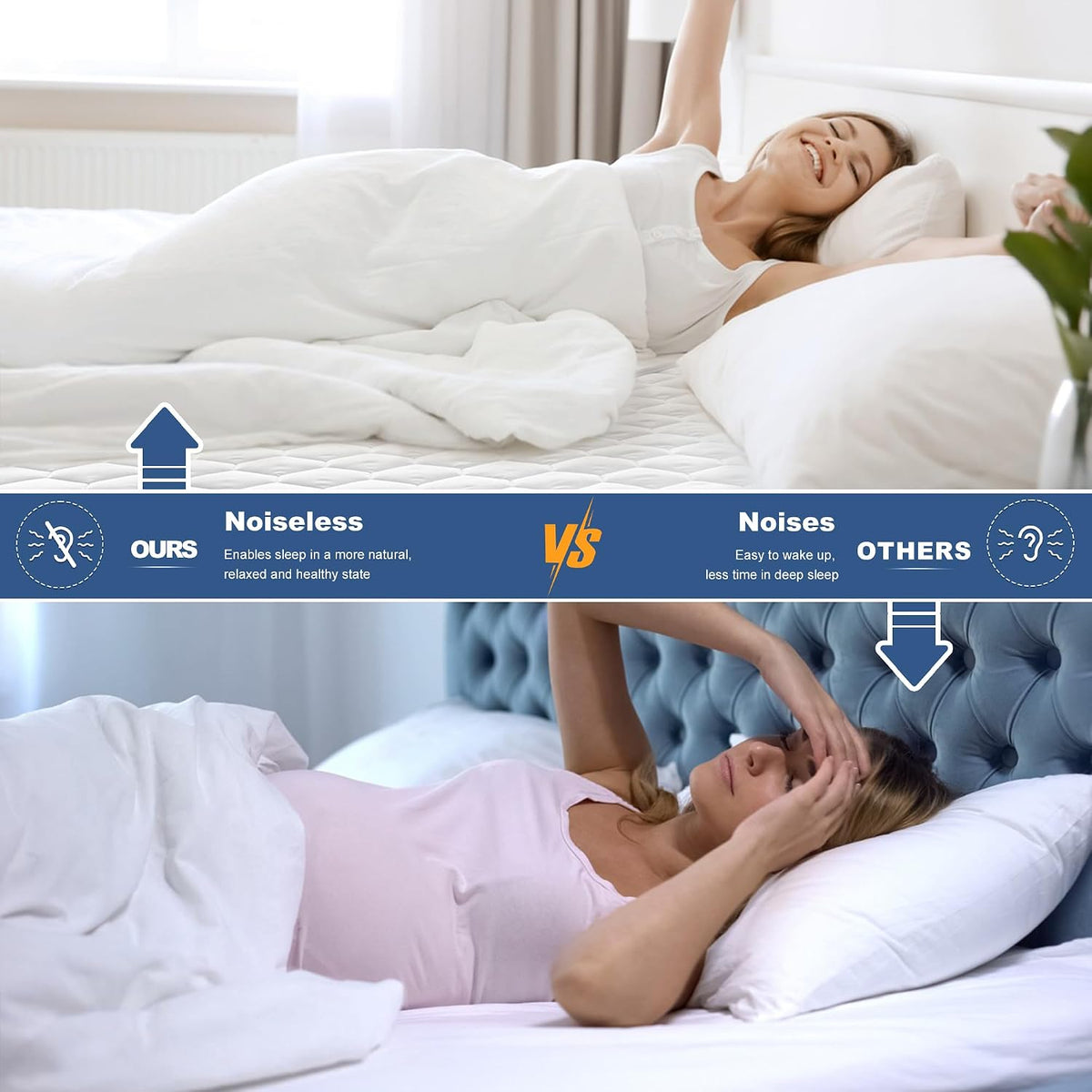 GRT Twin Mattress Protector Waterproof, Hollow Cotton Quilted Mattress Pad