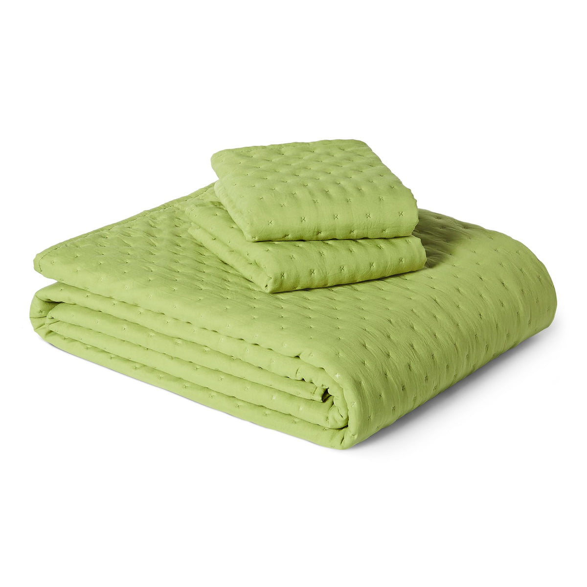 Amazon Basics Brushed Microfiber Quilt Set, Extra Soft with Natural Texture, 2-Piece, Twin/Twin XL, Beige