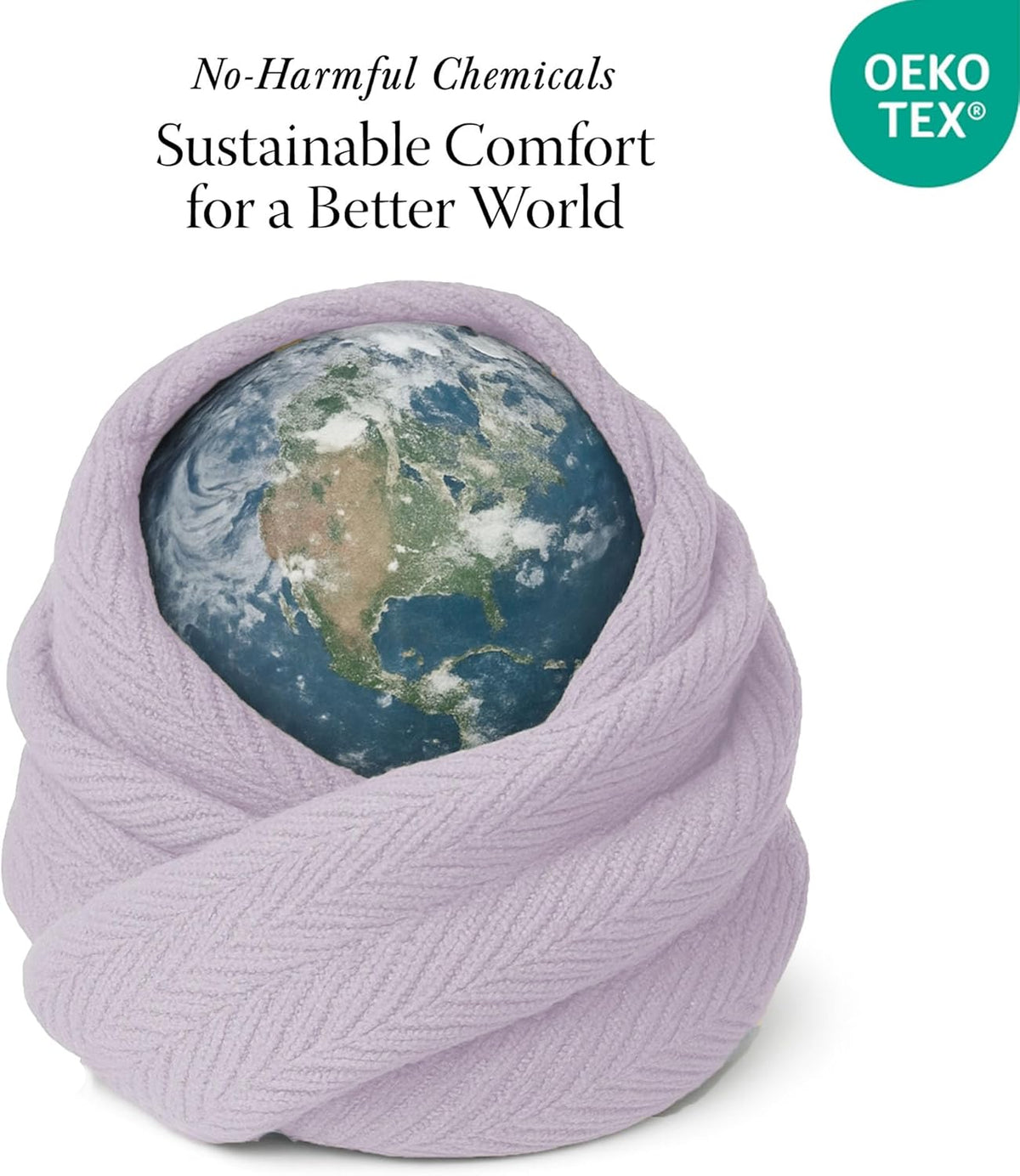 Threadmill Luxury 100% Cotton Twin Herringbone Blanket, Lilac