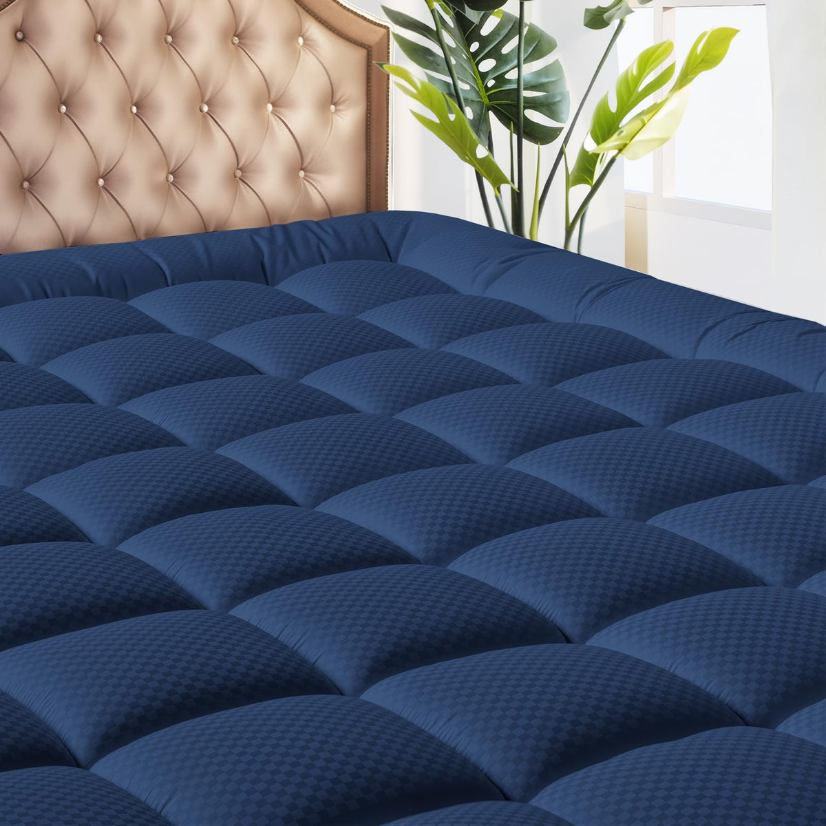 MATBEBY Twin Size Mattress Pad - Cooling Breathable Mattress Topper, Quilted Fitted Mattress Protector, Pillow Top Mattress Cover with 8-21" Deep Pocket, Soft, Machine Washable, White, 39x75 Inches