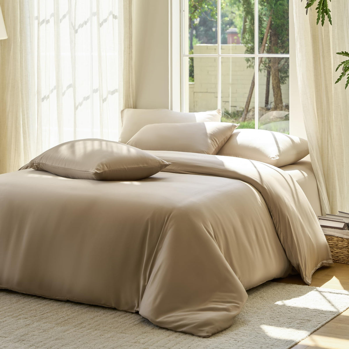 DOZ Duvet Cover Set, 100% Viscose derived from Bamboo, Organically Grown, Buttery Soft, Cooling Duvet Covers, High GSM, 1 Duvet Cover and 2 Pillowcases, 106"x90" (Teal, King/Cal King)