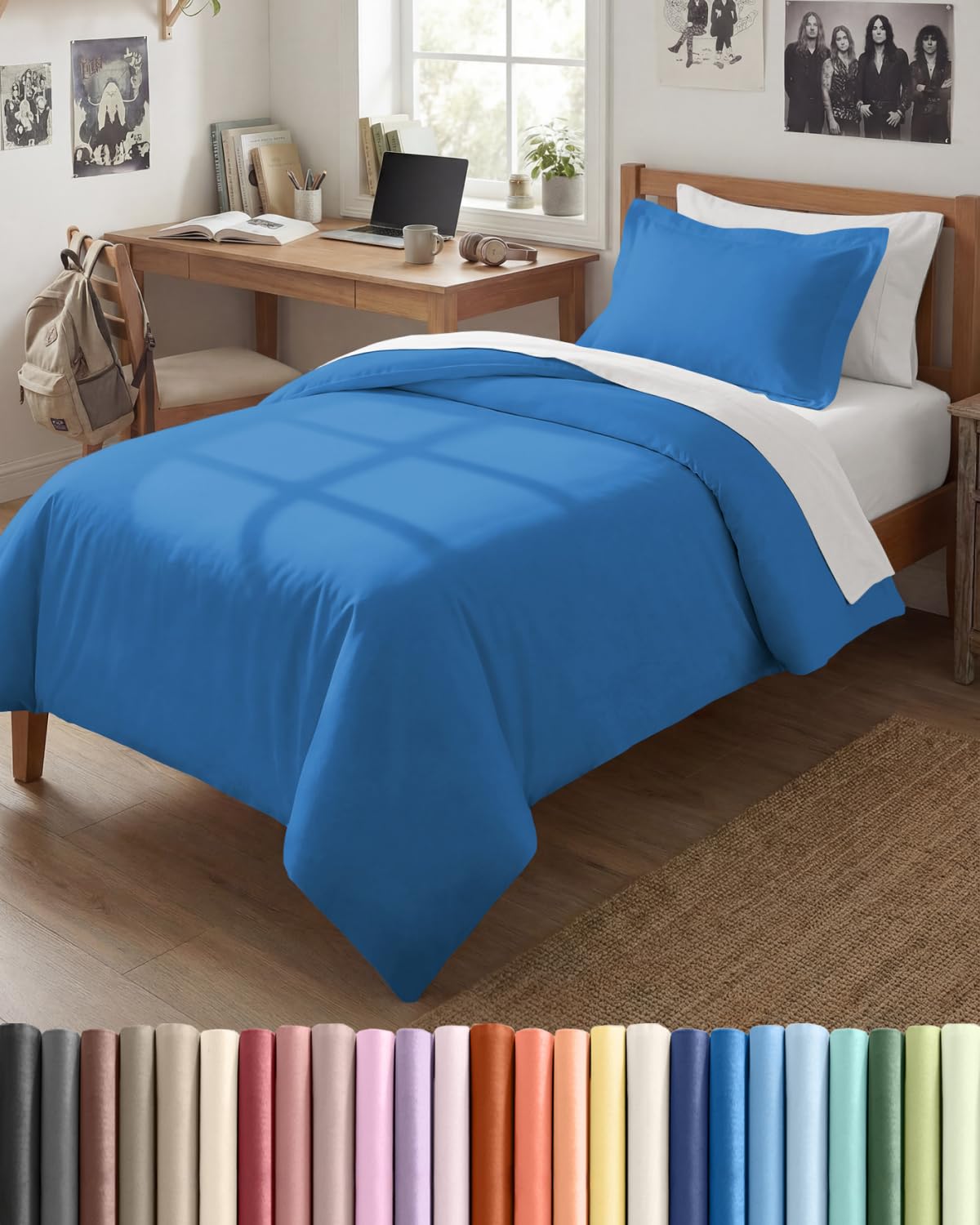 Duvet Cover Queen Size - Extra Soft 3 Piece with Zipper Closure - White