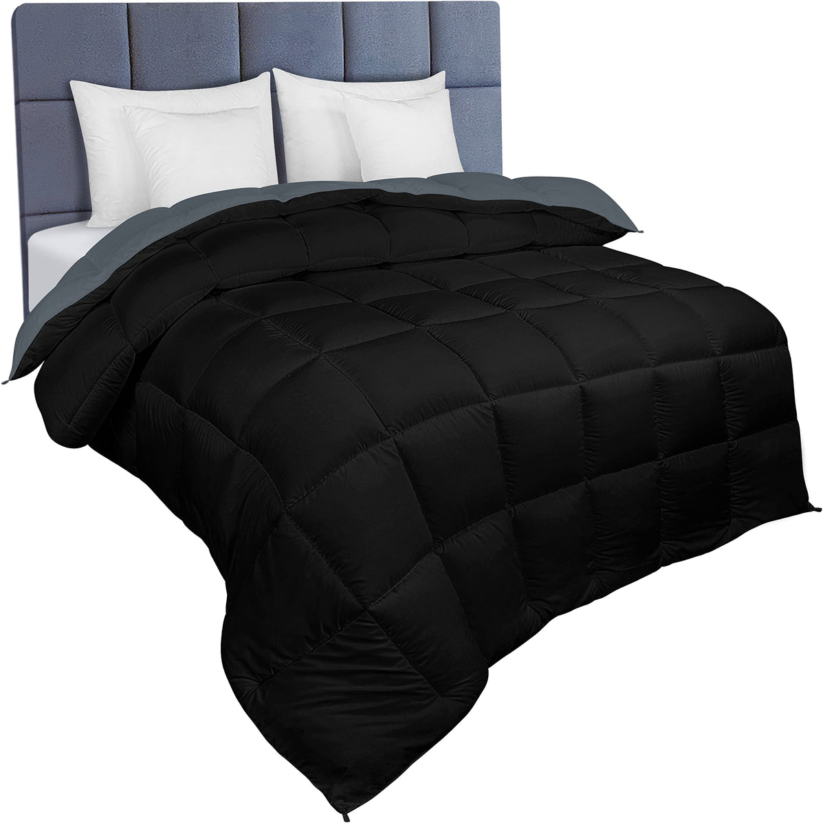 Utopia Bedding Queen Comforter, Duvet Insert, Black, 88 x 88 Inches
