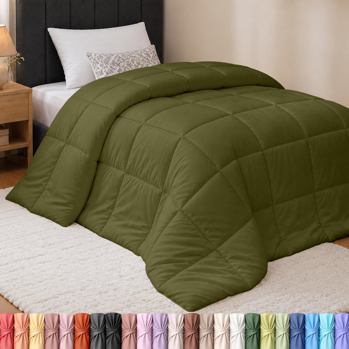 Utopia Bedding Queen Comforter, Duvet Insert, Black, 88 x 88 Inches