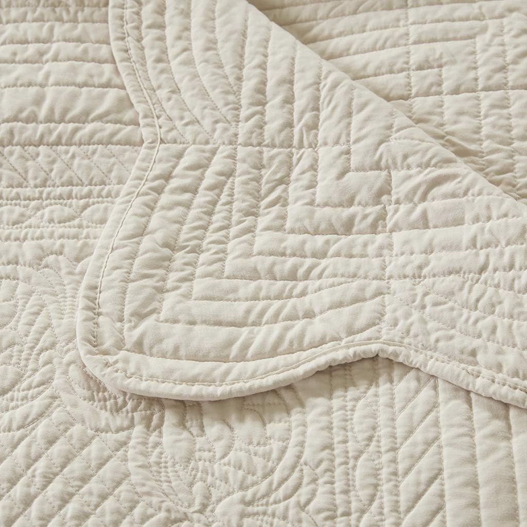 Madison Park Luxe Damask Stitching Throw Blanket, 60"x72"