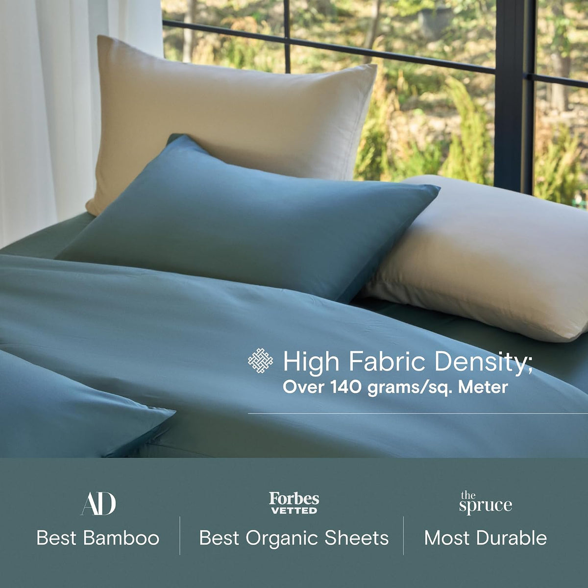 DOZ Duvet Cover Set, 100% Viscose derived from Bamboo, Organically Grown, Buttery Soft, Cooling Duvet Covers, High GSM, 1 Duvet Cover and 2 Pillowcases, 106"x90" (Teal, King/Cal King)
