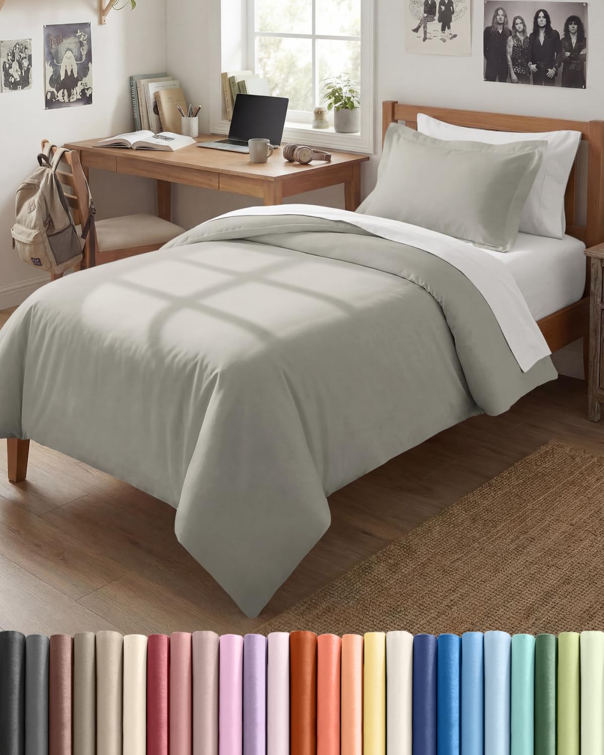 Duvet Cover Queen Size - Extra Soft 3 Piece with Zipper Closure - White