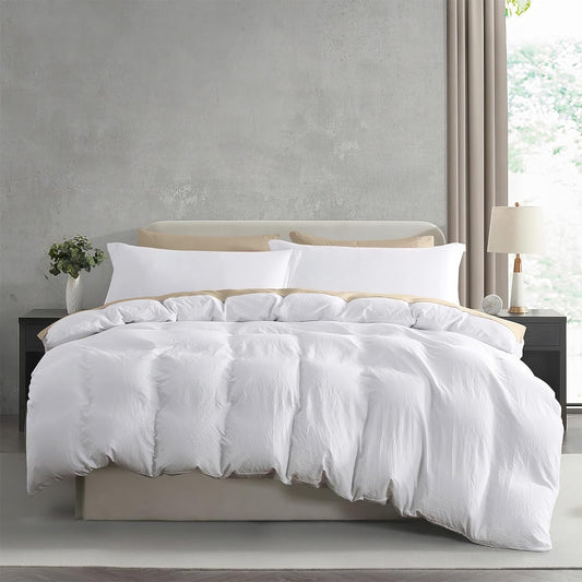 Nestl White Duvet Cover Queen Size - Soft Double Brushed Queen Duvet Cover Set, 3 Piece, with Zipper Closure, 1 Duvet Cover 90x90 inches and 2 Pillow Shams