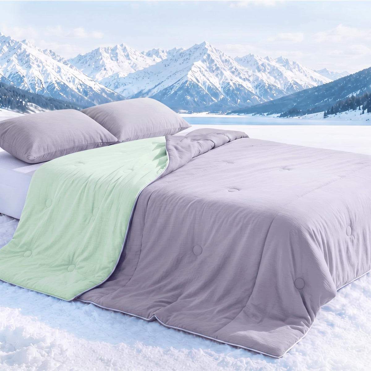 Newwiee Cooling Comforter Queen Size for Dorm Room, Blue