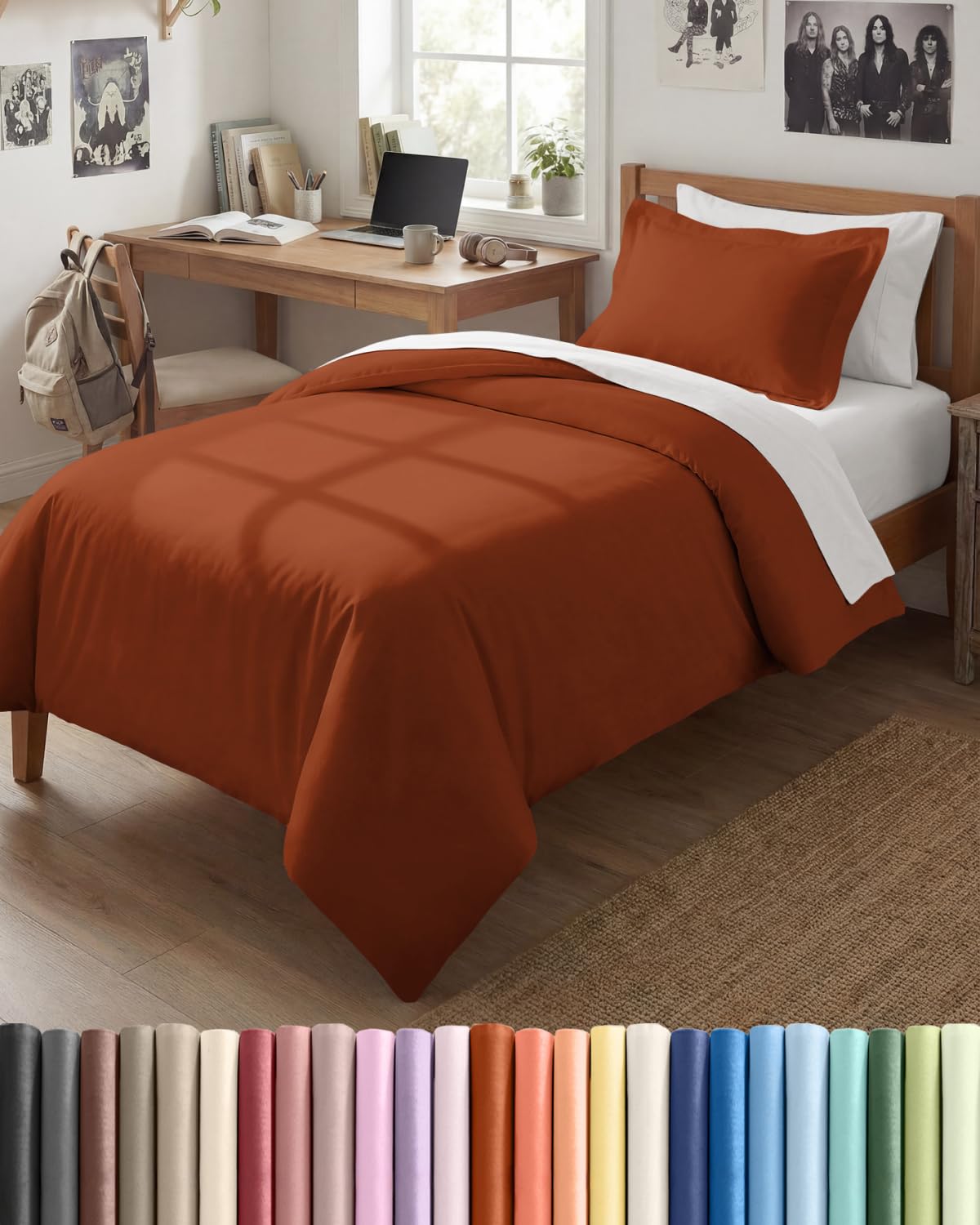 Duvet Cover Queen Size - Extra Soft 3 Piece with Zipper Closure - White