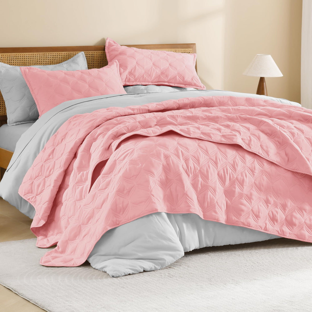 Litanika King Quilt Bedding Set, 3 Pieces Teal Blue Bedspreads Set