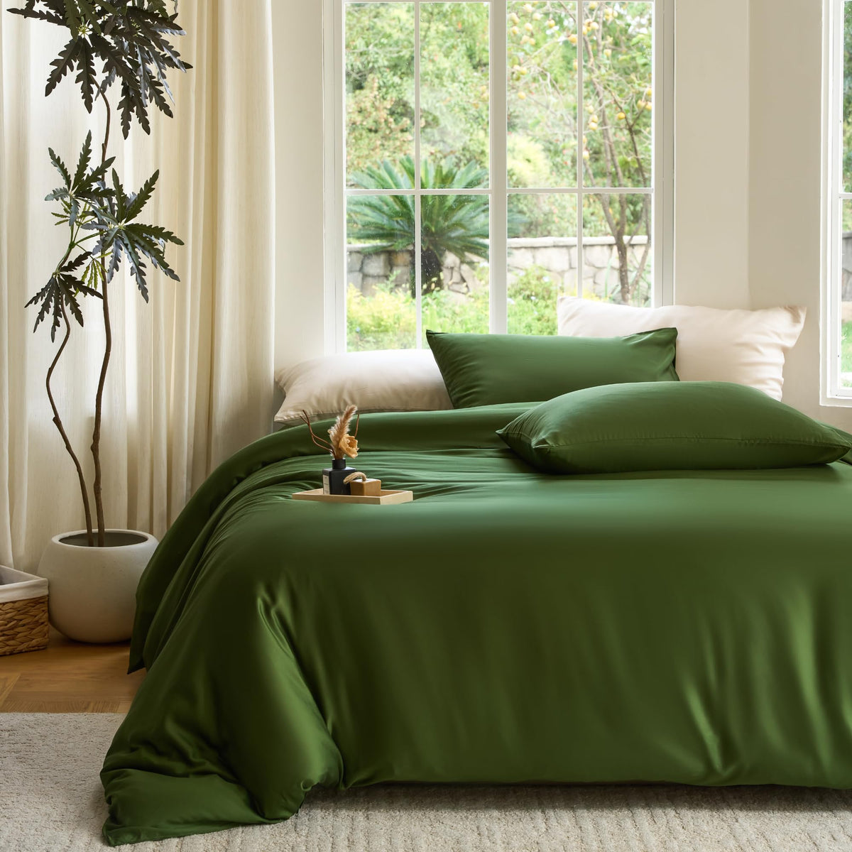DOZ Duvet Cover Set, 100% Viscose derived from Bamboo, Organically Grown, Buttery Soft, Cooling Duvet Covers, High GSM, 1 Duvet Cover and 2 Pillowcases, 106"x90" (Teal, King/Cal King)