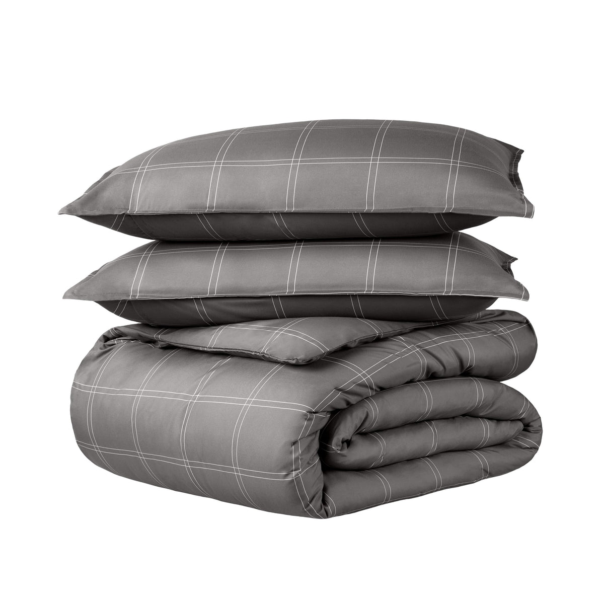 Bare Home Duvet Cover Set 1800 Ultra-Soft (Queen, Grey)
