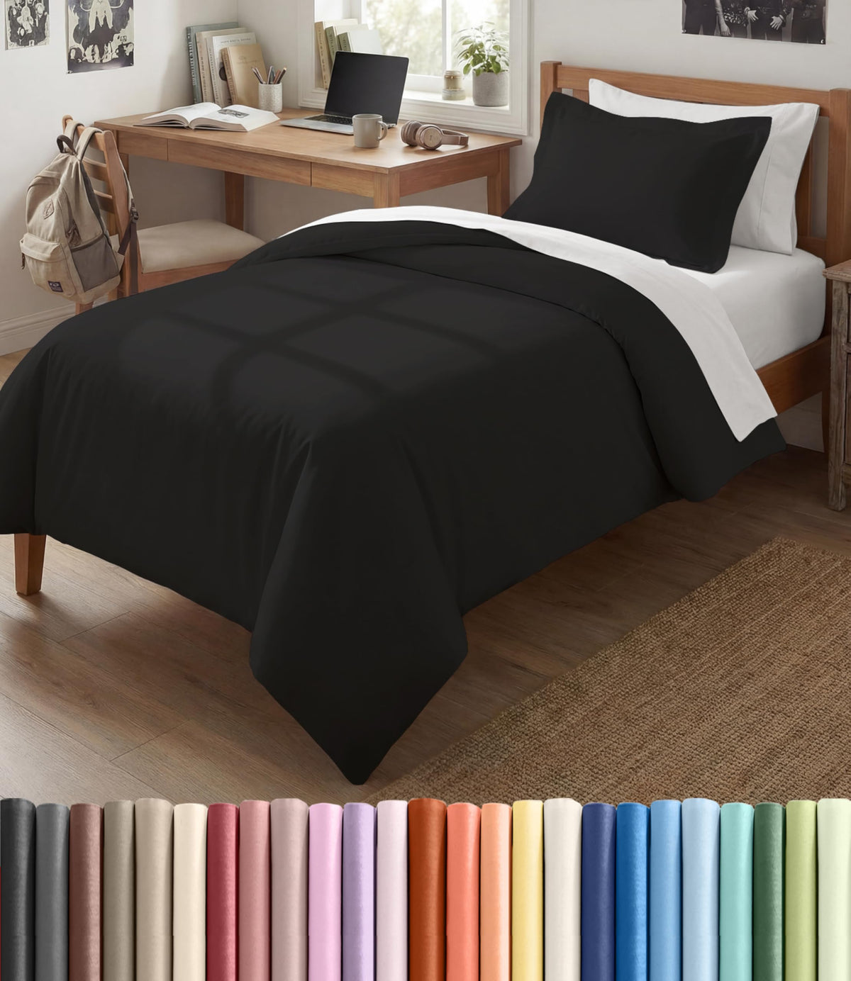 Duvet Cover Queen Size - Extra Soft 3 Piece with Zipper Closure - White