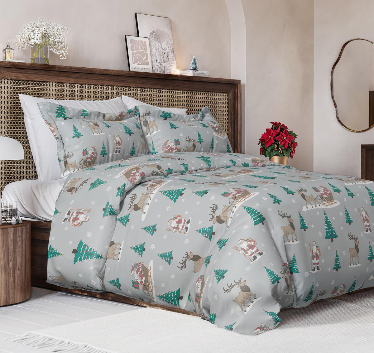 Duvet Cover Queen Size - Extra Soft 3 Piece with Zipper Closure - White