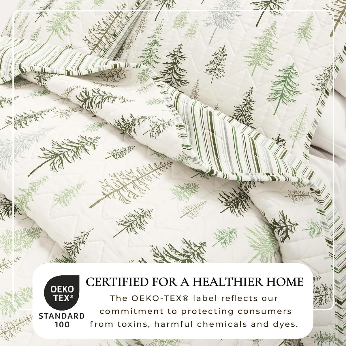 Great Bay Home Lodge Quilt Set - 2-Piece Twin/Twin XL Size Rustic Bedding Set - Lightweight, All-Season, Reversible Bedspread (Lodge Trees)