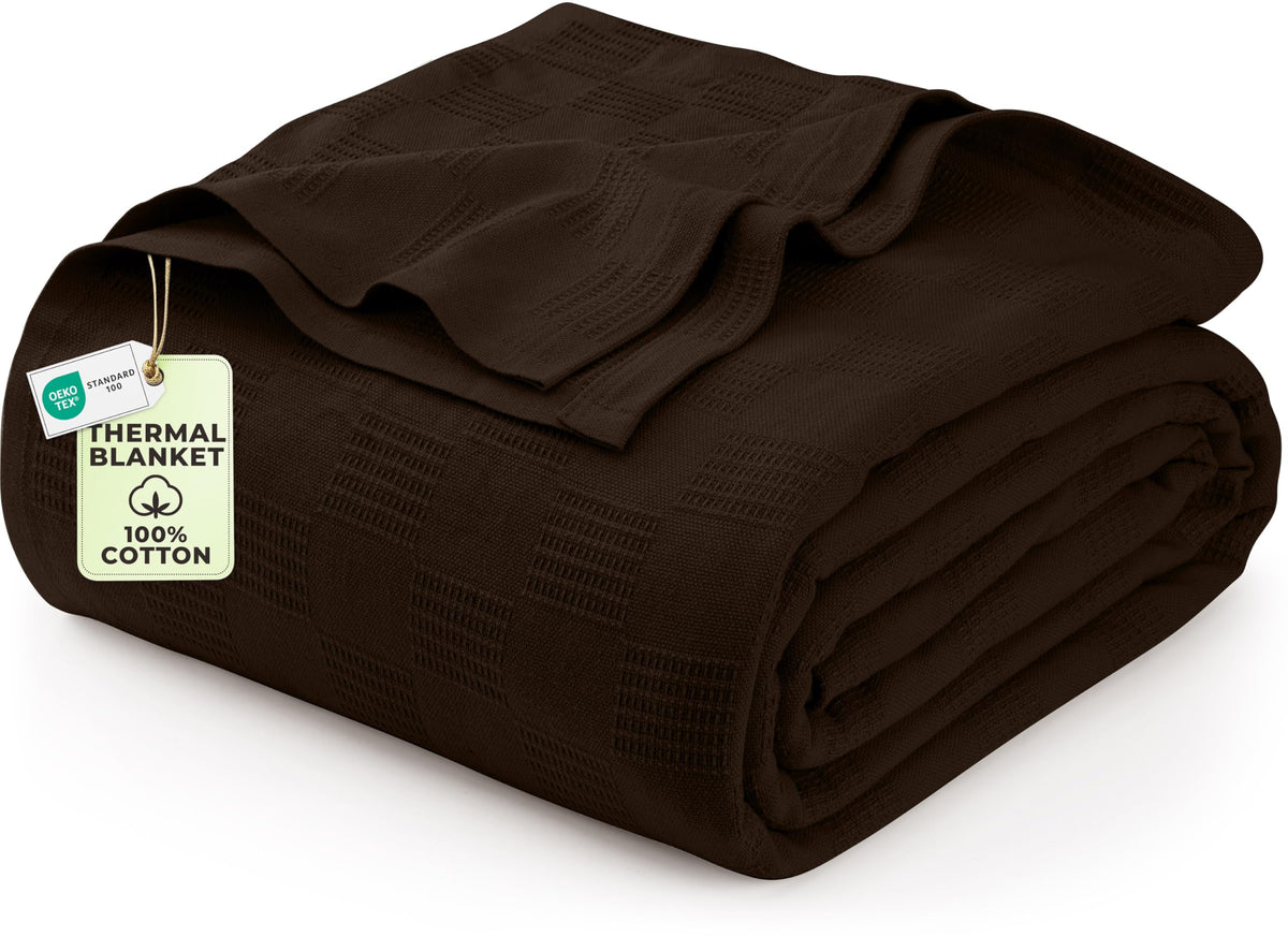 Utopia Bedding 100% Cotton Thermal Blanket White Twin, 90x72 Inches