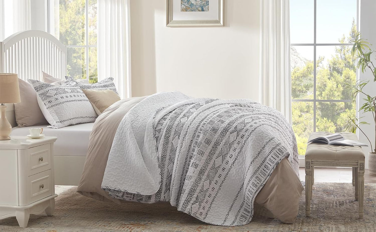 SunStyle Home Floral Queen Quilt Bedding Set, Lightweight Bedspreads,Boho