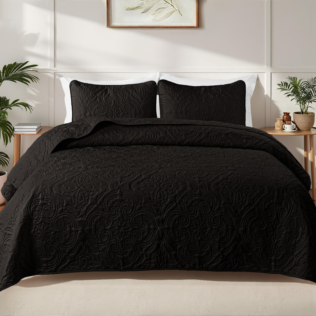 Exclusivo Mezcla 3 Piece Quilts Queen Size Bedding Set, Blush Pink