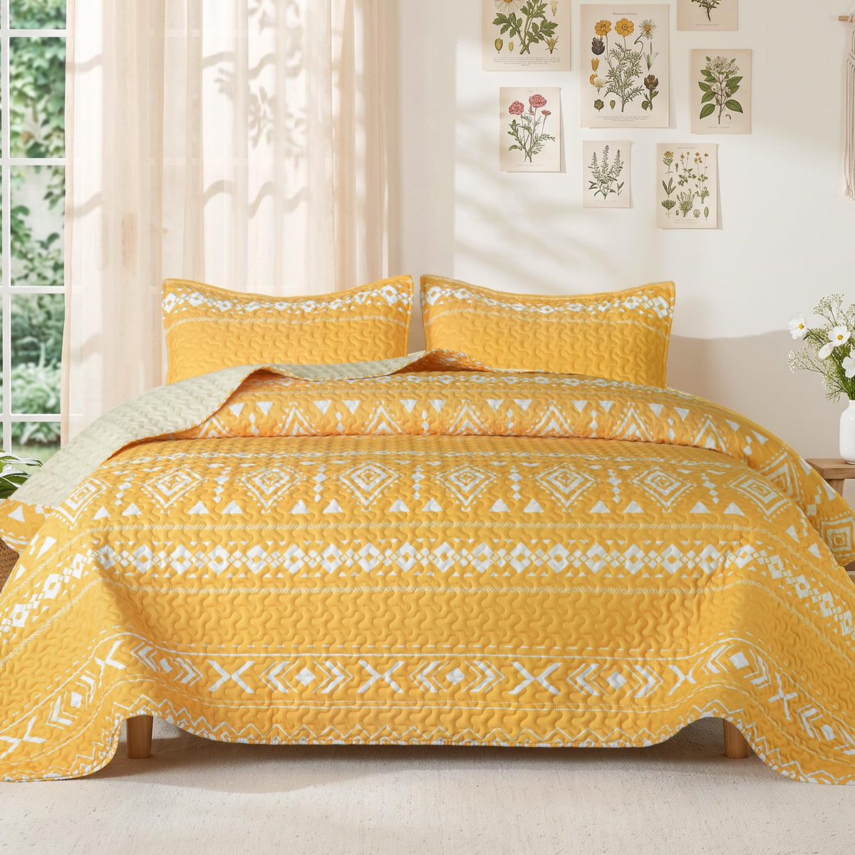 Whale Flotilla Reversible Camel Print Quilt King Size with 2 Pillow Shams