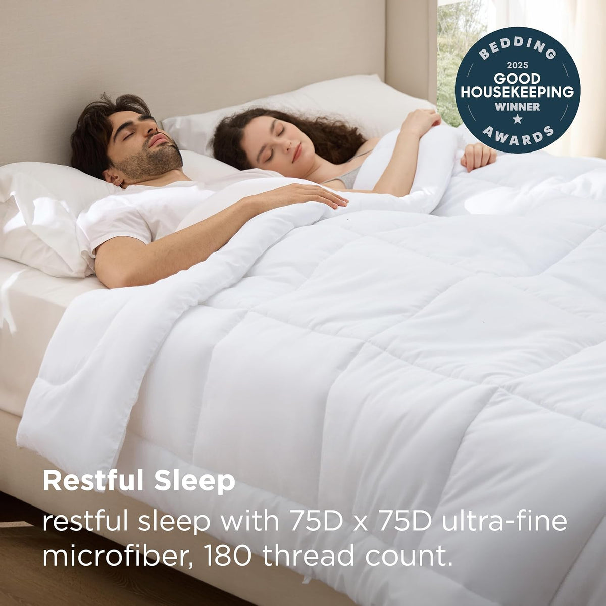 Bedsure King Comforter Duvet Insert - Bed Comforter Quilted, White