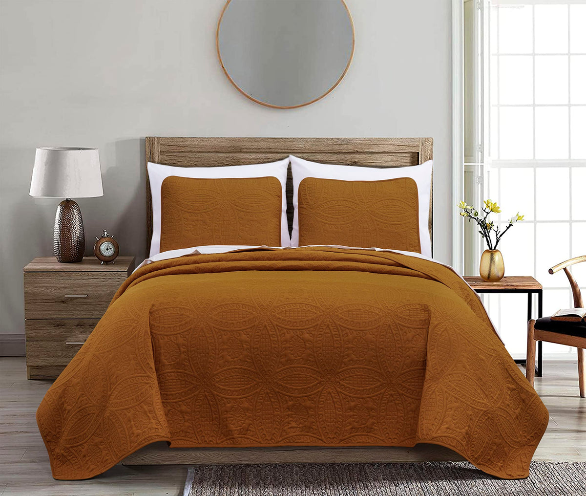 Chezmoi Collection Austin 3-piece Oversized Bedspread Coverlet Set (Queen, Teal)