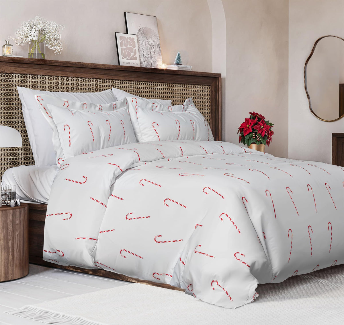 Duvet Cover Queen Size - Extra Soft 3 Piece with Zipper Closure - White