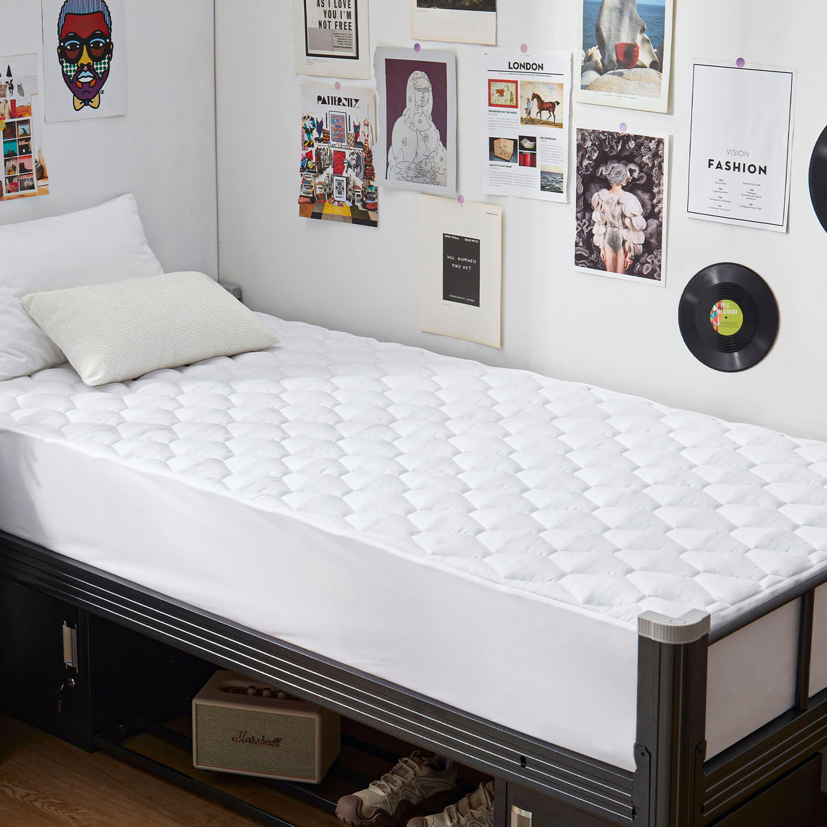 GRT Twin Mattress Protector Waterproof, Hollow Cotton Quilted Mattress Pad