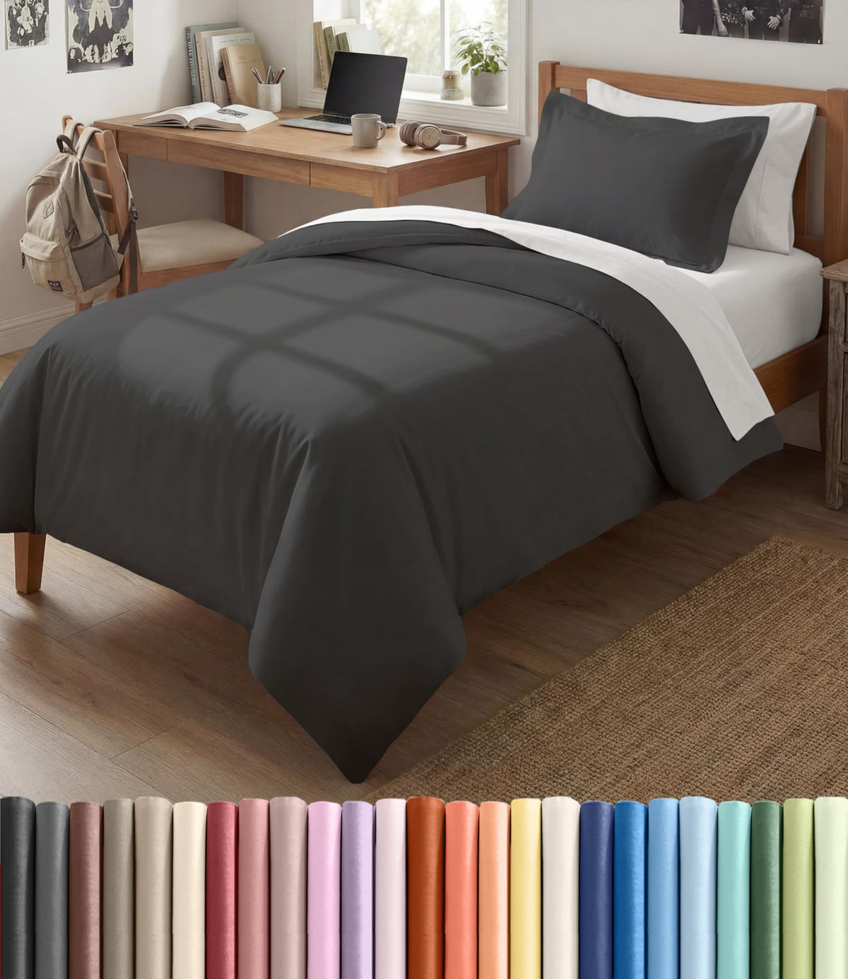 Duvet Cover Queen Size - Extra Soft 3 Piece with Zipper Closure - White