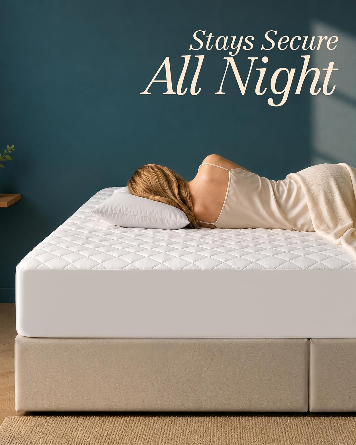 King Mattress Pad, Quilted Mattress Protector Topper fits 16" Deep Pocket