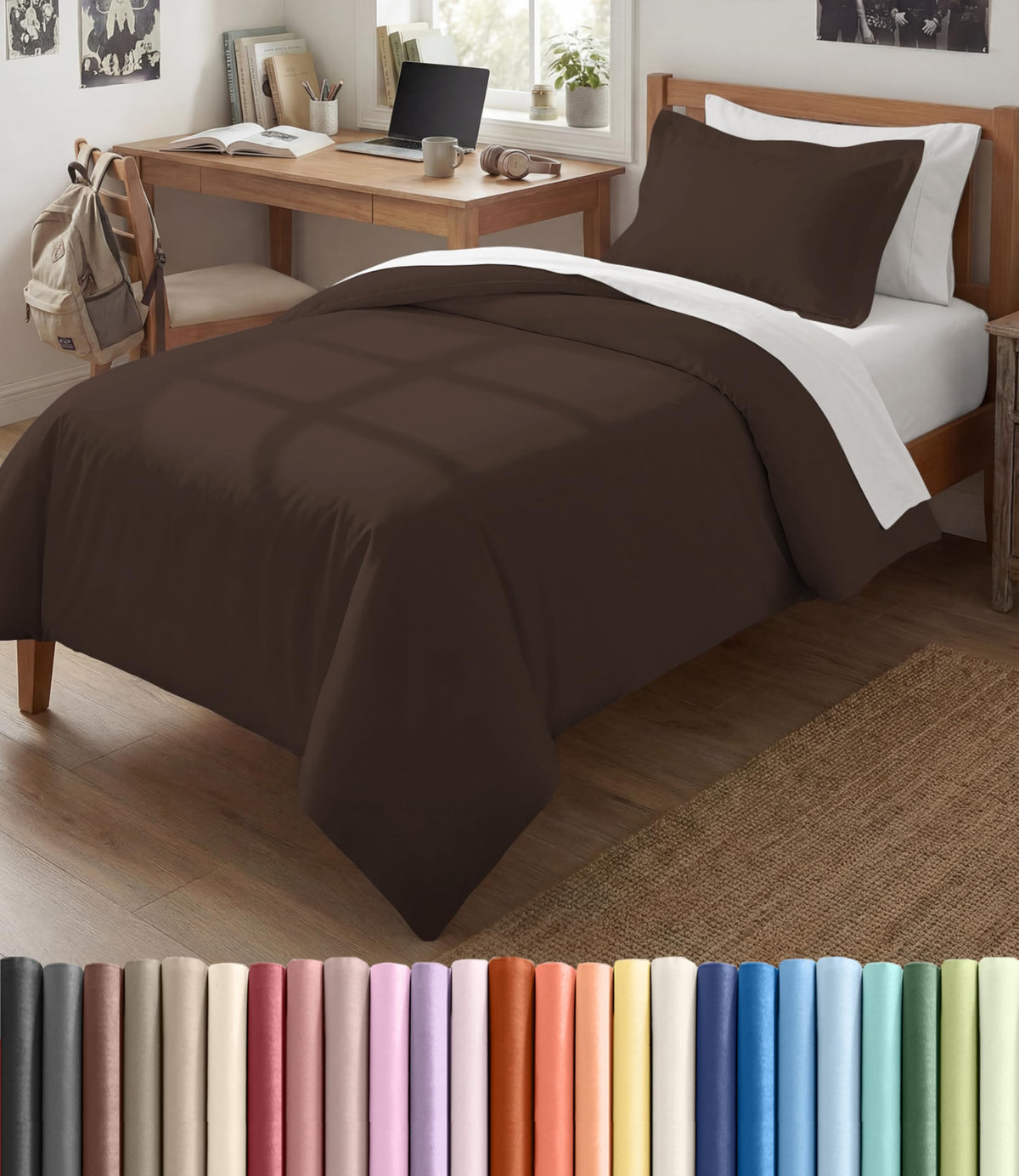 Duvet Cover Queen Size - Extra Soft 3 Piece with Zipper Closure - White