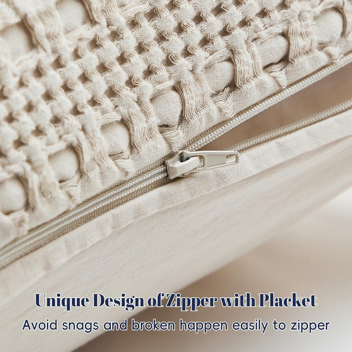 PHF Cotton Waffle Body Pillowcase 20" x 54", Oatmeal, No Insert