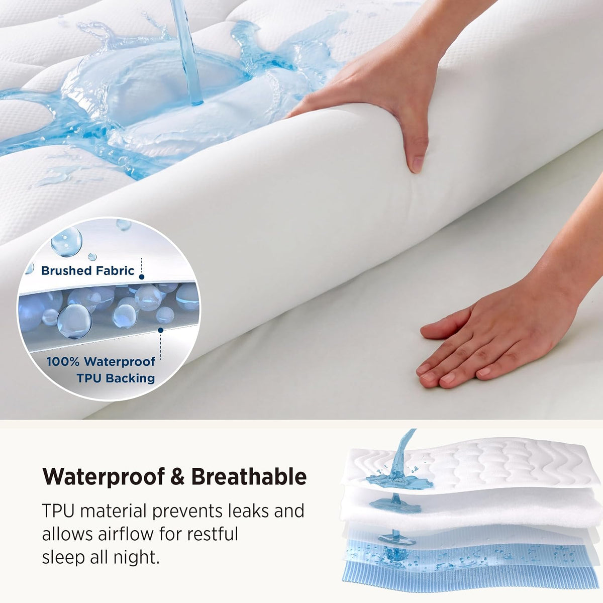 Bedsure Waterproof Mattress Protector Queen with 8-21 Inches Deep Pocket