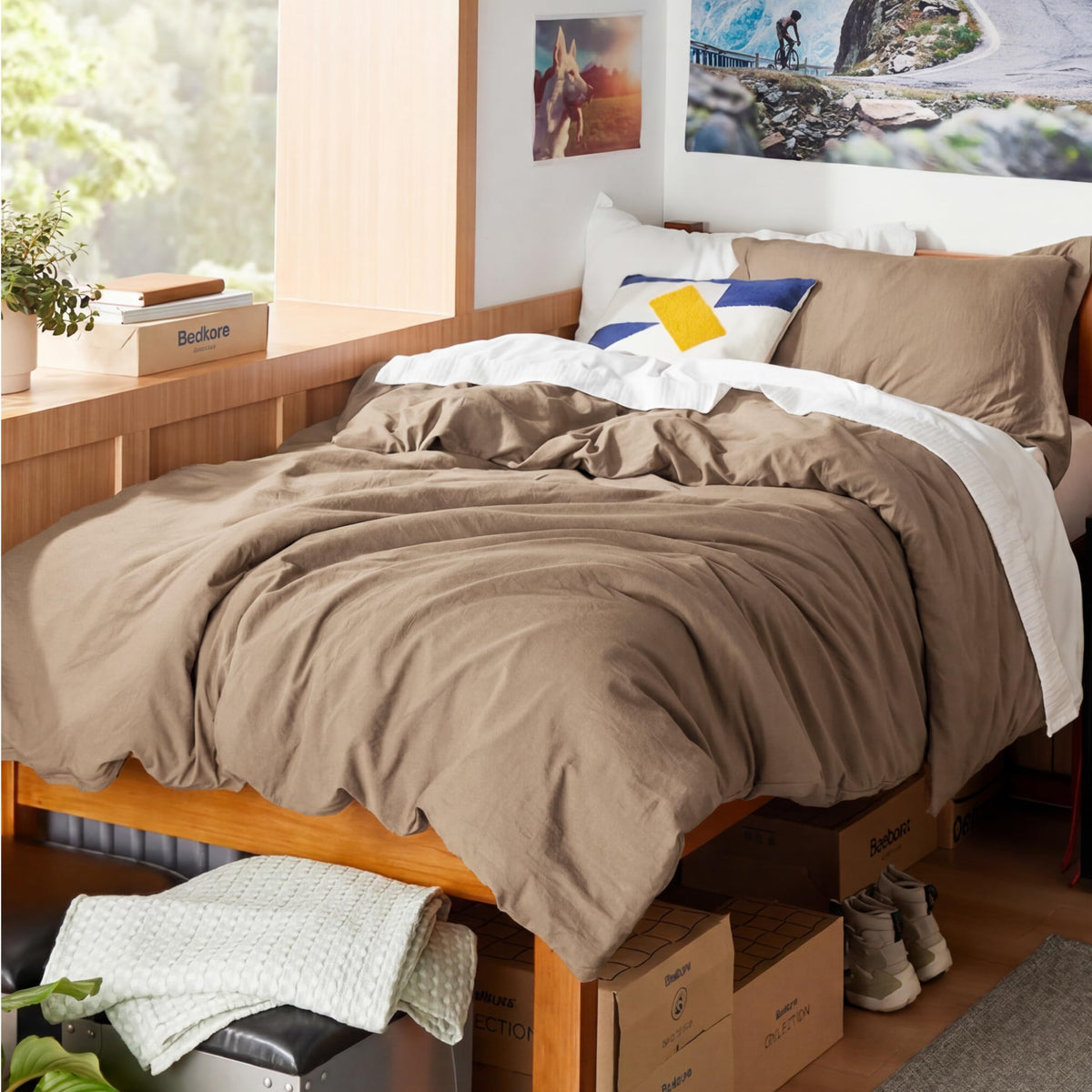 Bedsure Prewashed Twin/Twin XL Duvet Cover, Cotton-Like Bedding Set, White