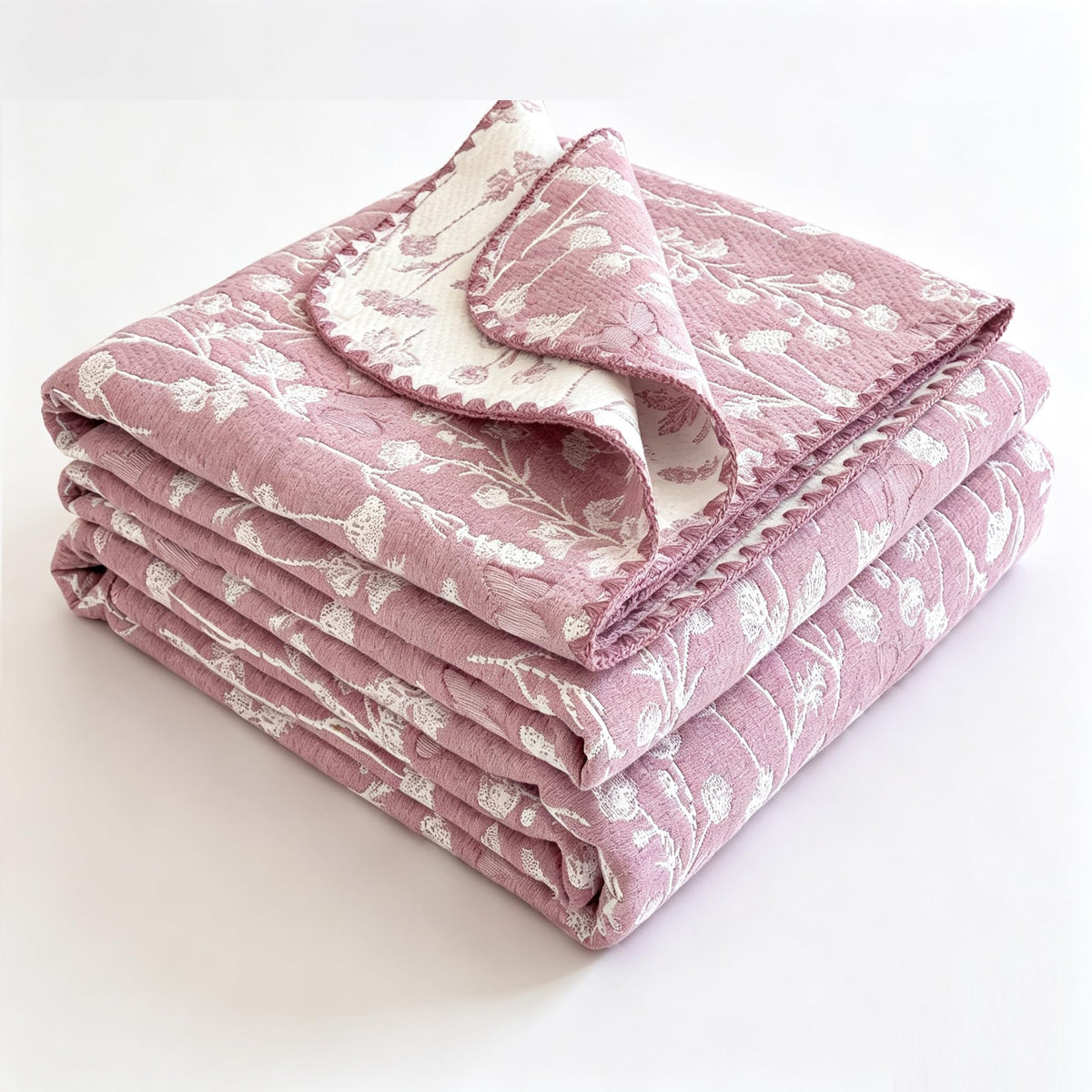 100% Cotton Muslin Blanket Twin Size 4-Layer Gauze Quilted Lightweight Breathable Cooling Bed Blanket for Adults, Soft Summer Bed & Couch Cover All Season (Yellow-Gray, Twin 60 * 80 in)