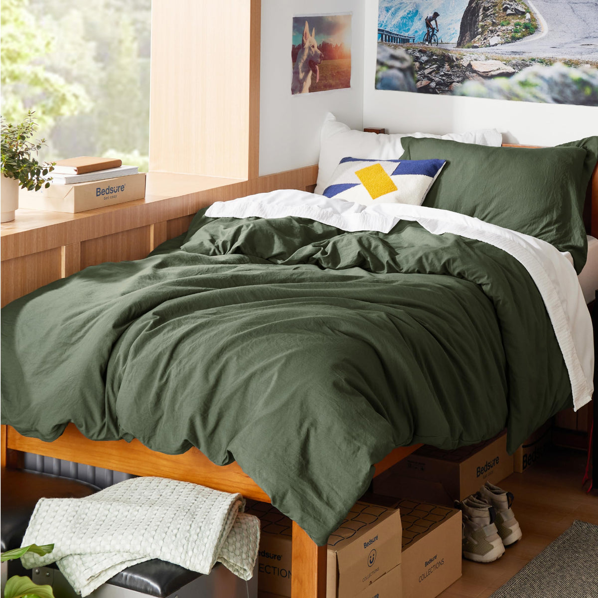 Bedsure Prewashed Duvet Cover Full, Cotton-Like Soft Bedding Set, White