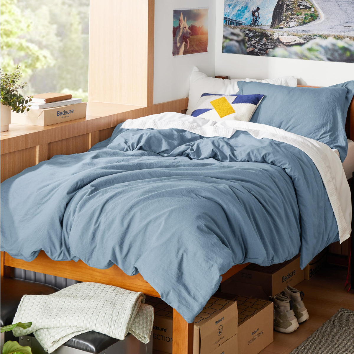 Bedsure Prewashed Duvet Cover Full, Cotton-Like Soft Bedding Set, White