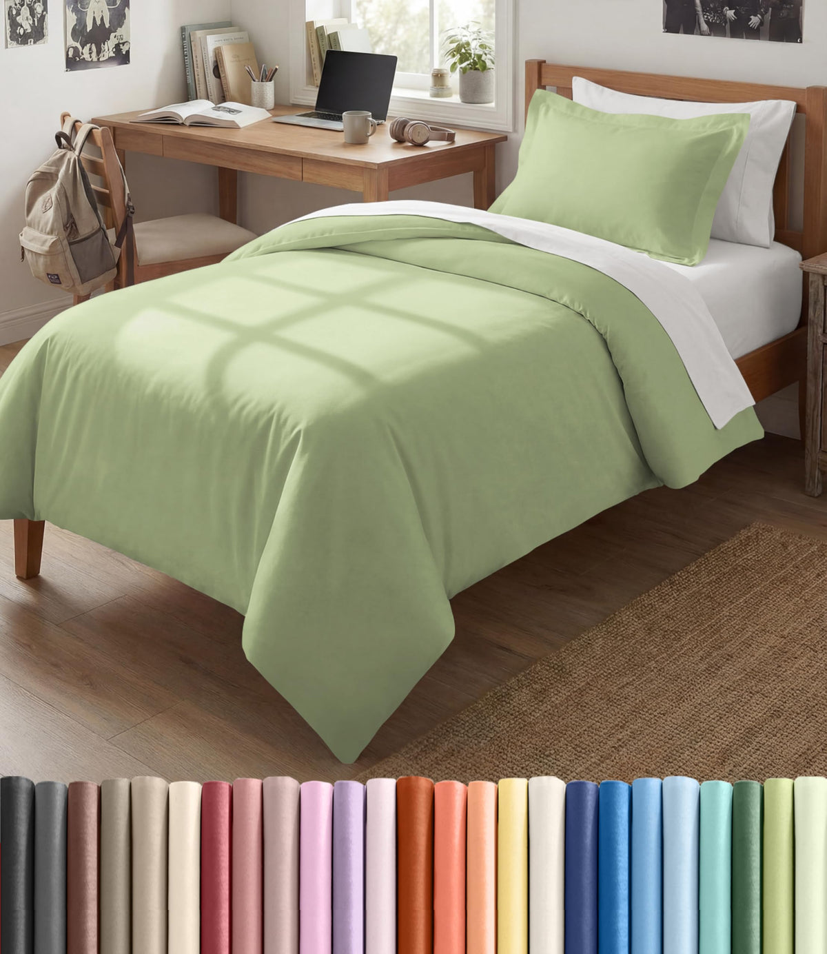 Duvet Cover Queen Size - Extra Soft 3 Piece with Zipper Closure - White