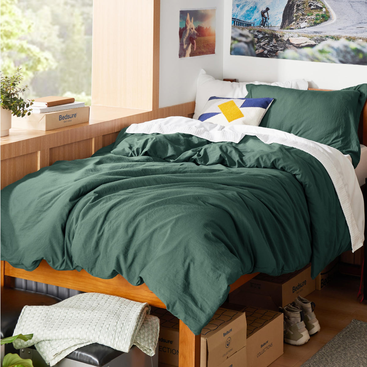 Bedsure Prewashed Duvet Cover Full, Cotton-Like Soft Bedding Set, White