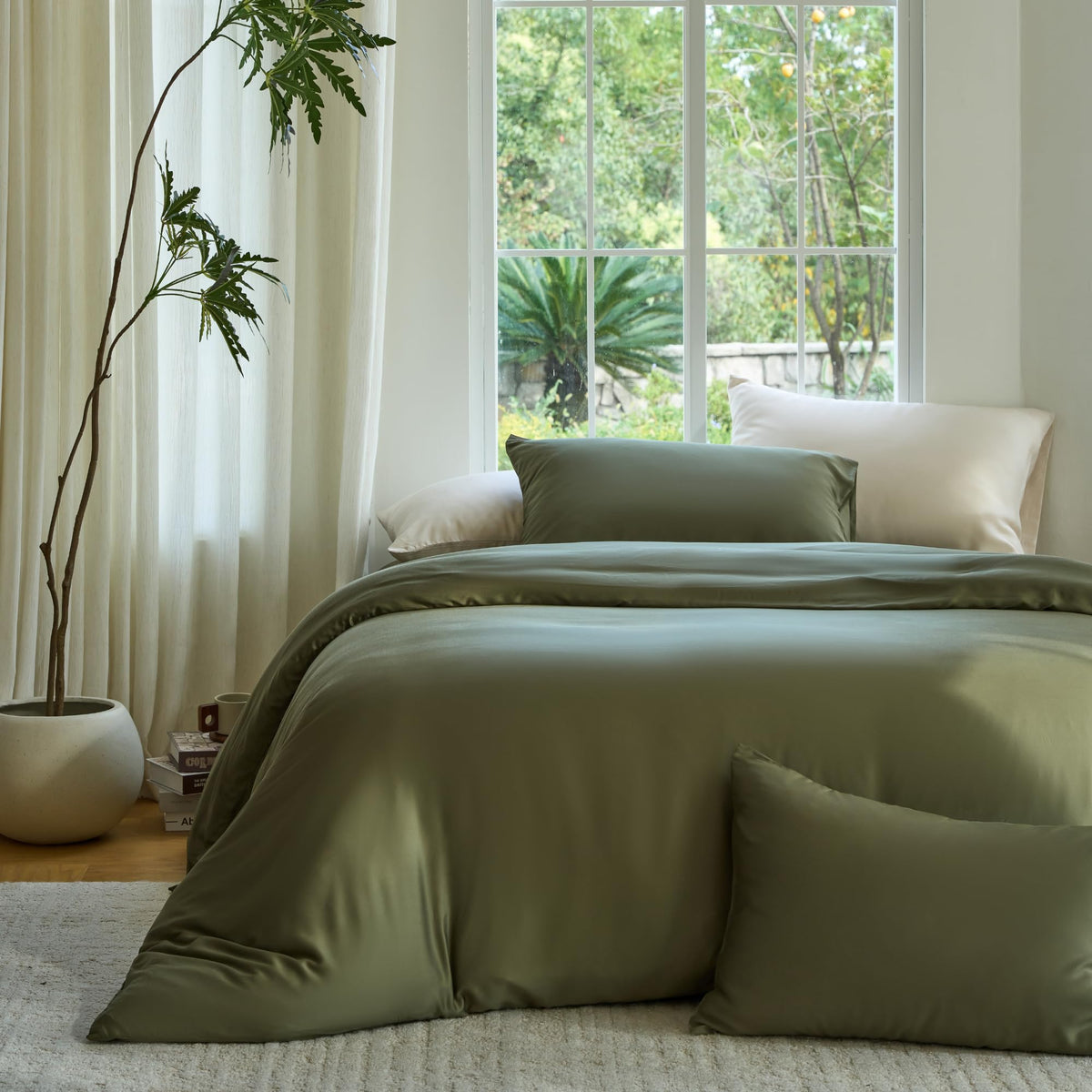 DOZ Duvet Cover Set, 100% Viscose derived from Bamboo, Organically Grown, Buttery Soft, Cooling Duvet Covers, High GSM, 1 Duvet Cover and 2 Pillowcases, 106"x90" (Teal, King/Cal King)