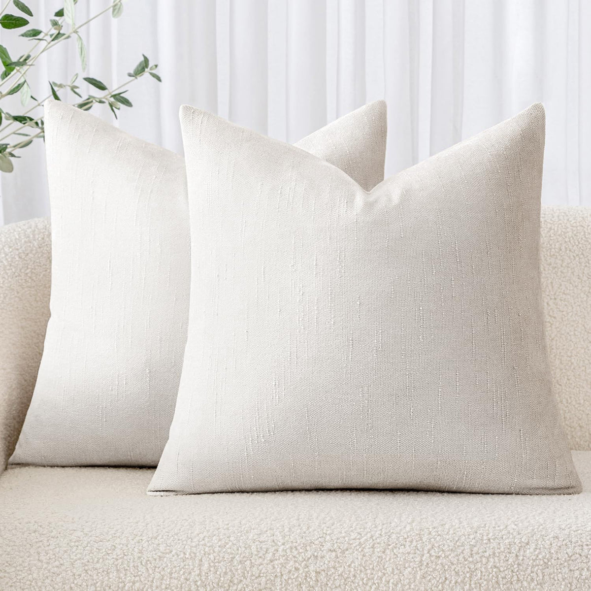 MIULEE 26x26 Inch Euro Textured Chenille Pillow Covers Chocolate Brown