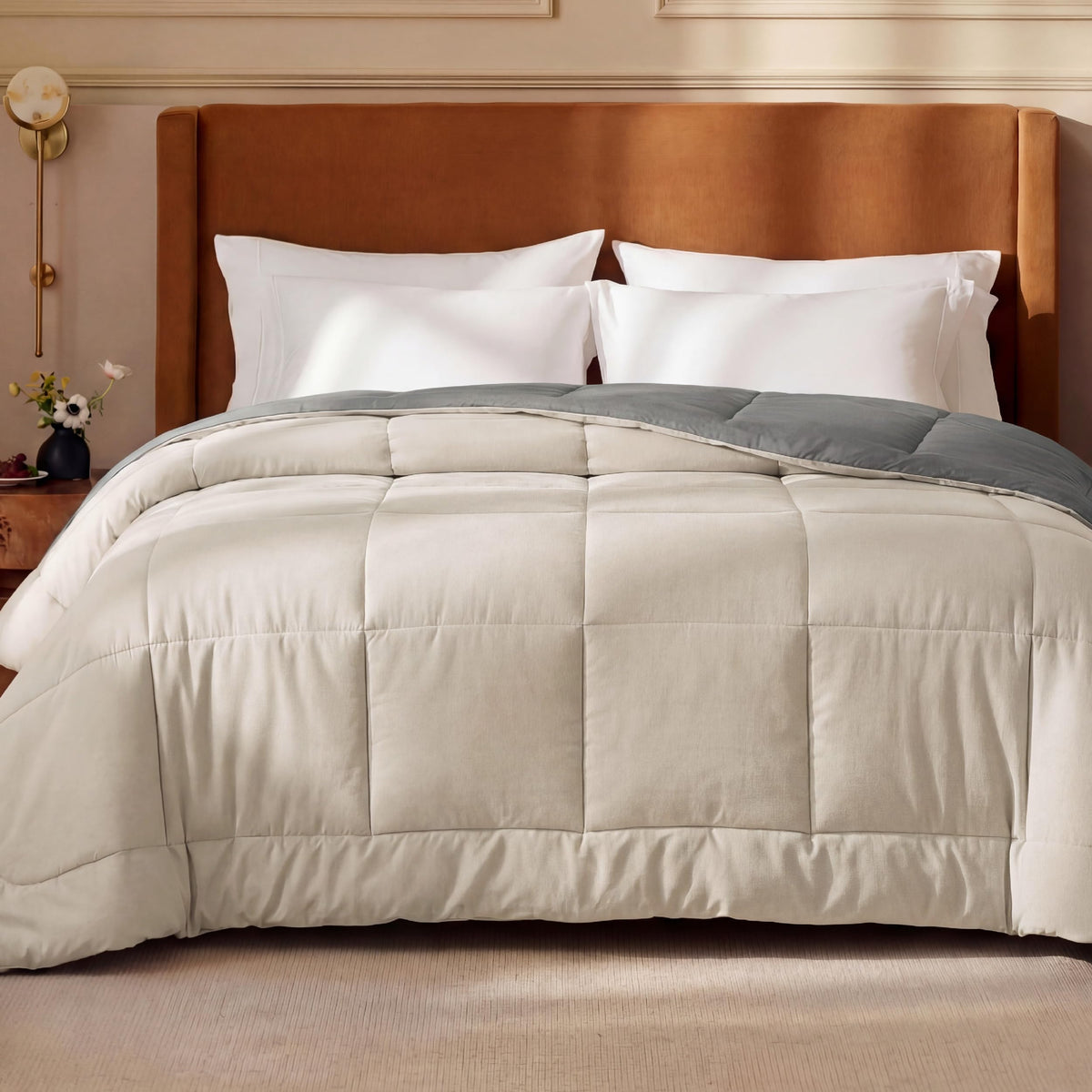 Bedsure King Comforter Duvet Insert - Bed Comforter Quilted, White