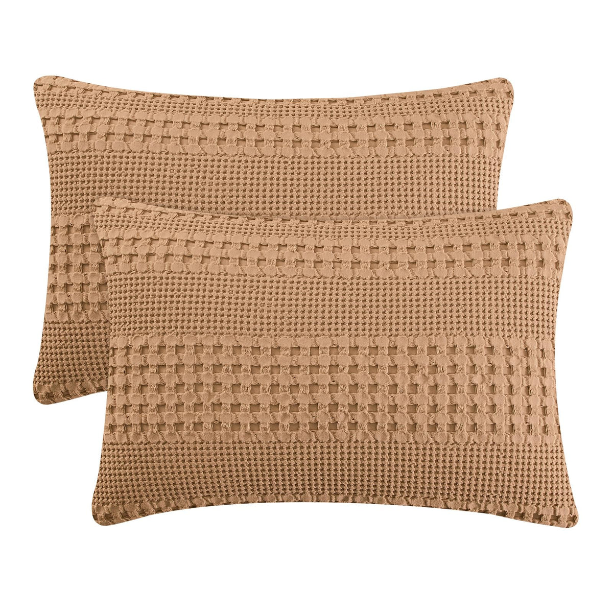 PHF Cotton Waffle Body Pillowcase 20" x 54", Oatmeal, No Insert