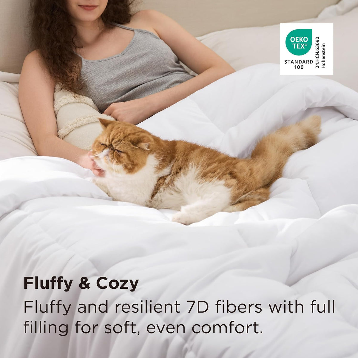 Bedsure King Comforter Duvet Insert - Bed Comforter Quilted, White