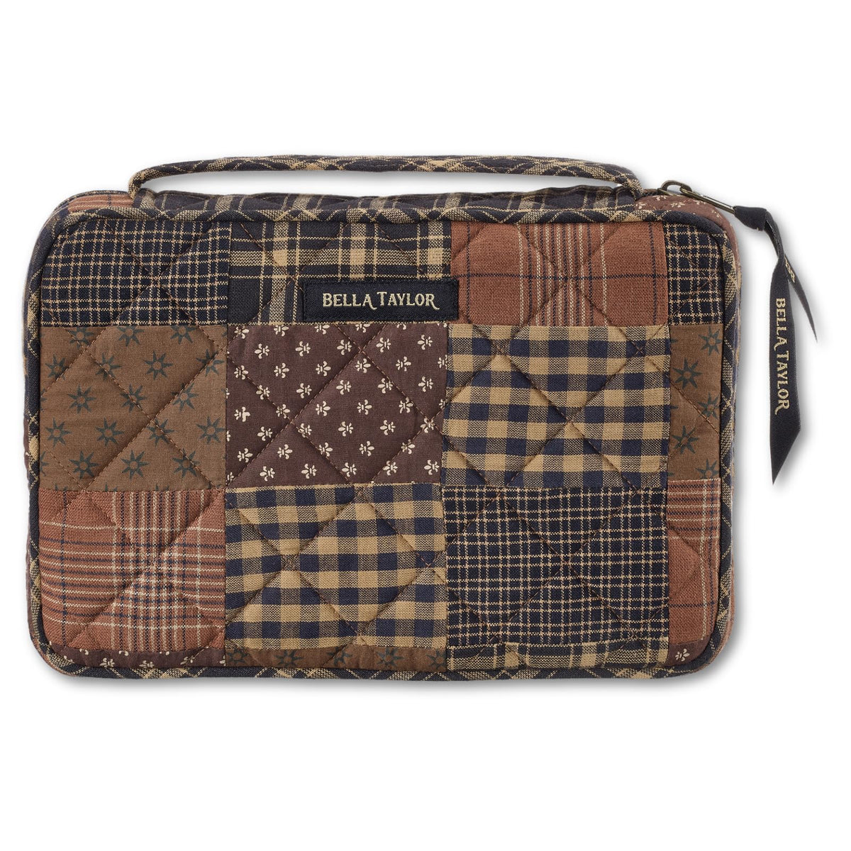 Bella Taylor Bible Cover, Quilted Bible Case, Khaki Patchwork