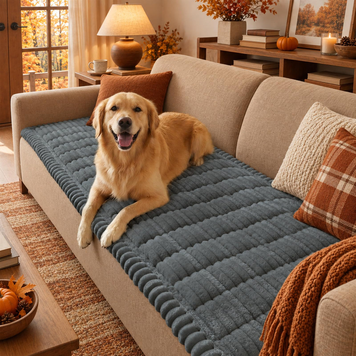 decorUhome Couch Cover for Dogs, Non Slip Fuzzy Thick Pet Sofa Protector