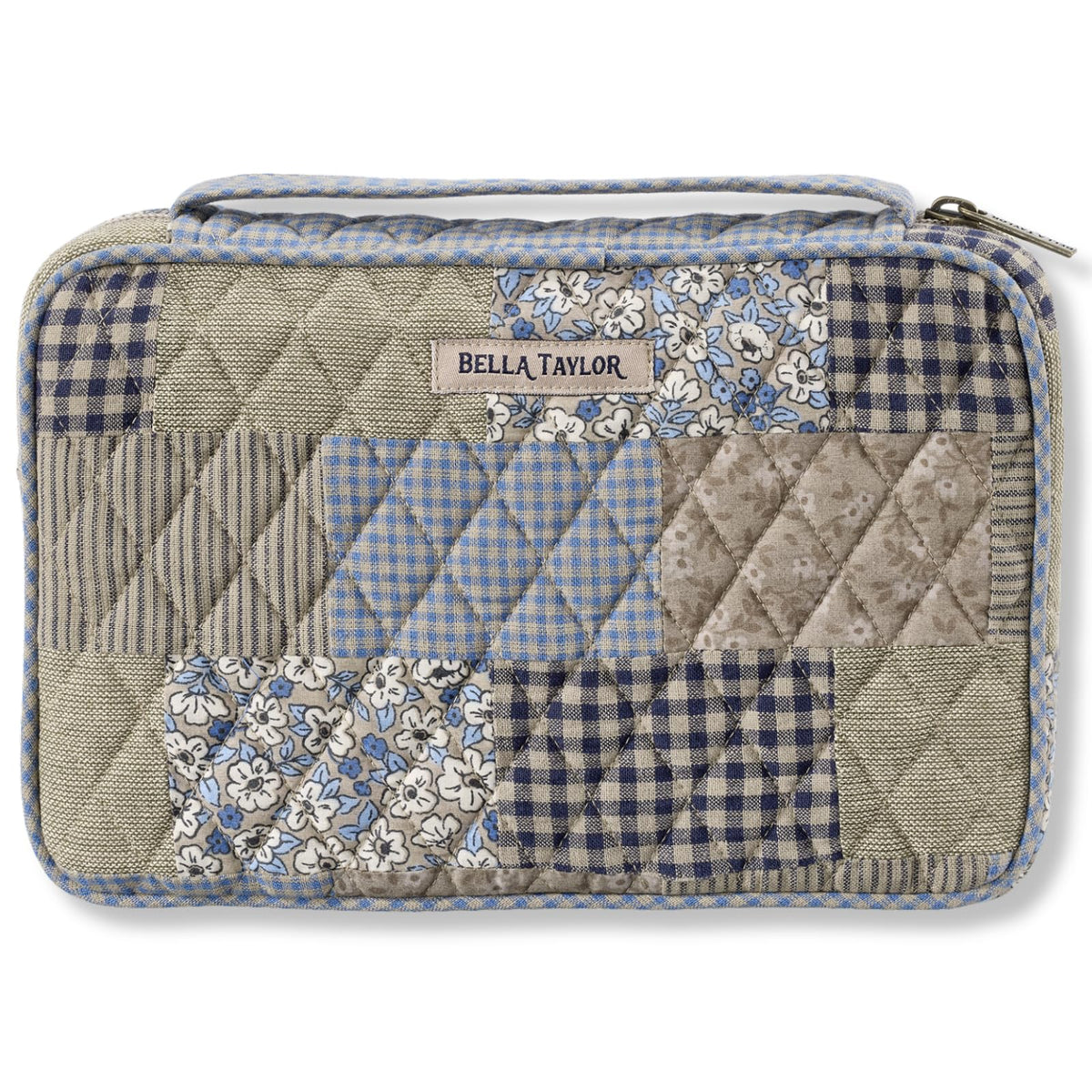 Bella Taylor Bible Cover, Quilted Bible Case, Khaki Patchwork
