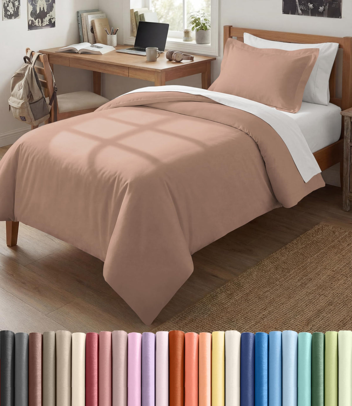 Duvet Cover Queen Size - Extra Soft 3 Piece with Zipper Closure - White