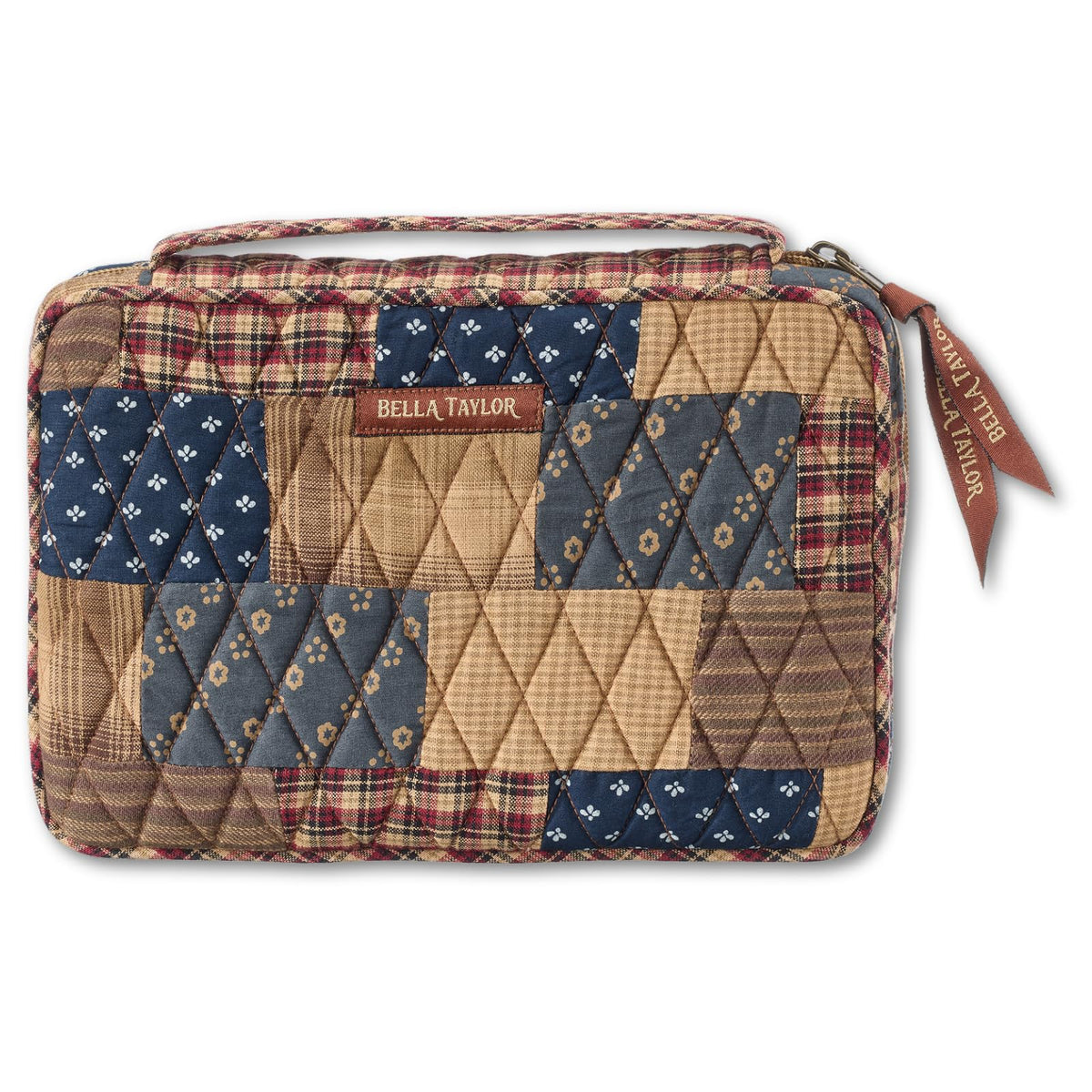 Bella Taylor Bible Cover, Quilted Bible Case, Khaki Patchwork
